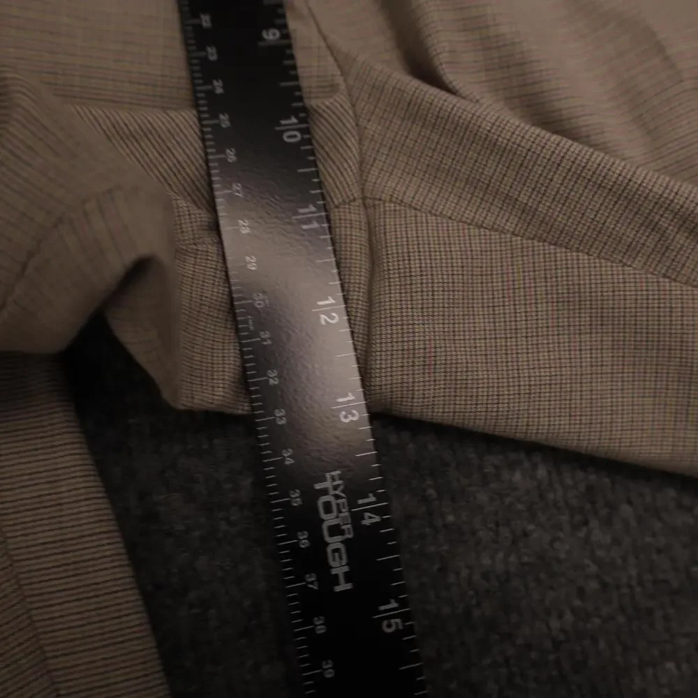 Uniqlo Dress Pants Mens 31x29 Beige Check Slim Fit Stretch Elastic Waist Office